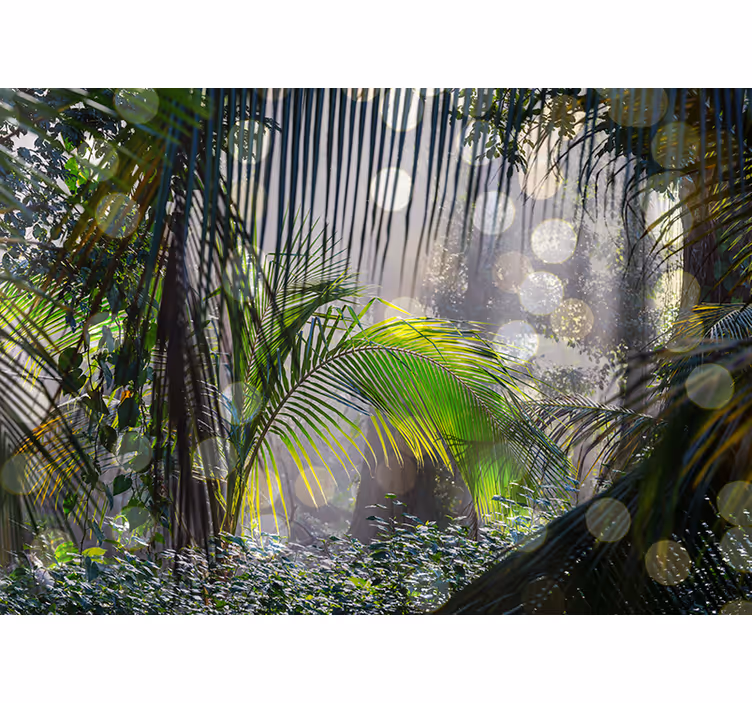 Tapisserie jungle scène de verdure luxuriante - TenStickers