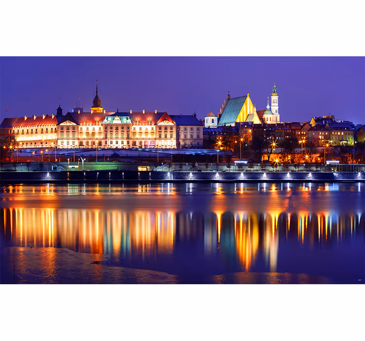 Tapisserie villes et pays reflet de paysage urbain - TenStickers