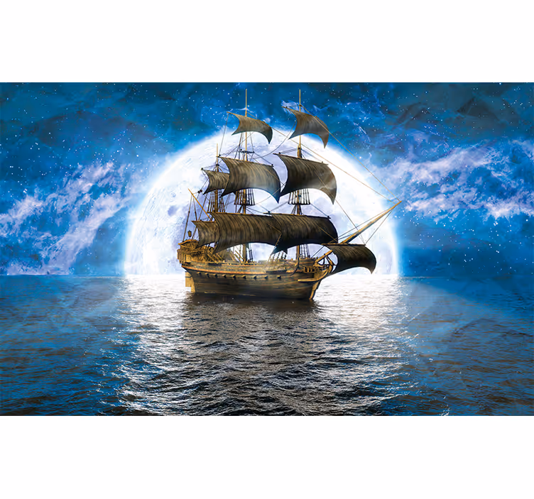 Tapisserie fantaisie voyage en navire d'aventure - TenStickers