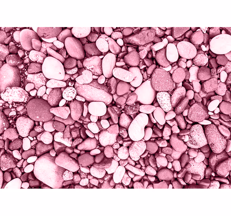 Tapisserie salle de bain arrangement de galets roses - TenStickers