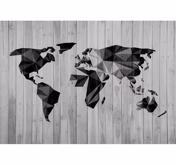 Tapisserie carte du monde carte géométrique - TenStickers