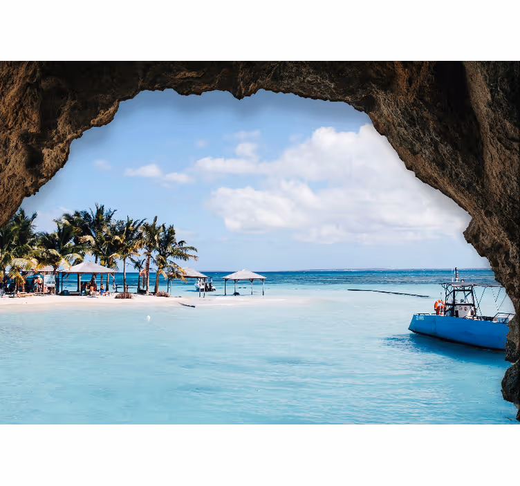 Tapisserie paysage bord de mer tropicale - TenStickers