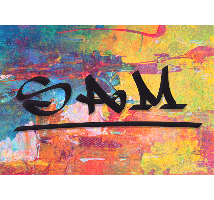 Tapisserie personnalisable art du nom coloré - TenStickers