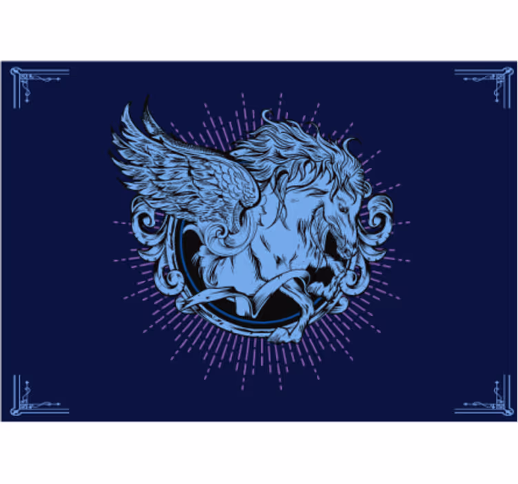 Tapisserie lion emblème lion ailé - TenStickers