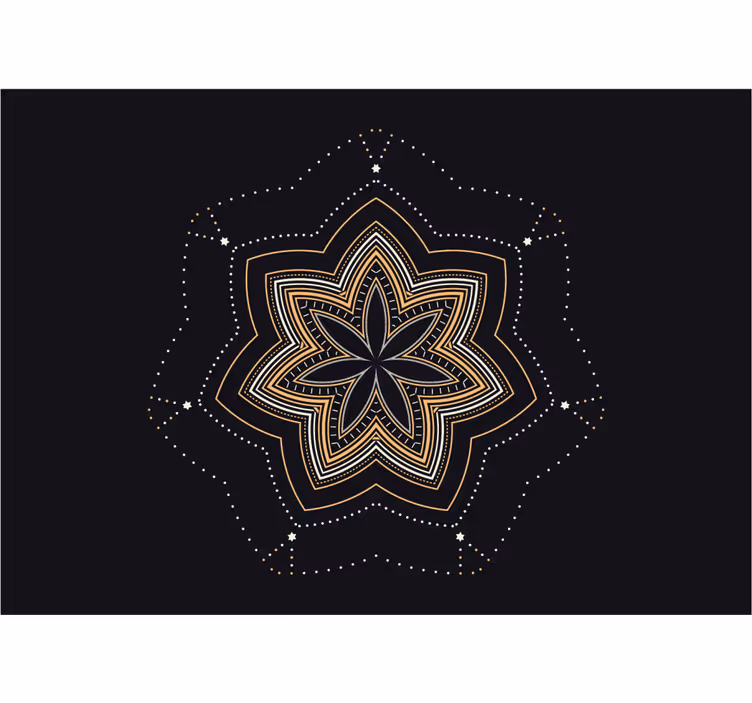 Tapisserie mandala motif d'étoile complexe - TenStickers