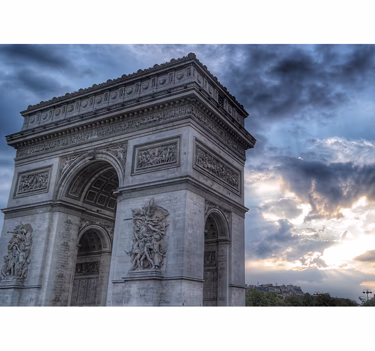 Tapisserie paris vue sur l'arc de triomphe - TenStickers