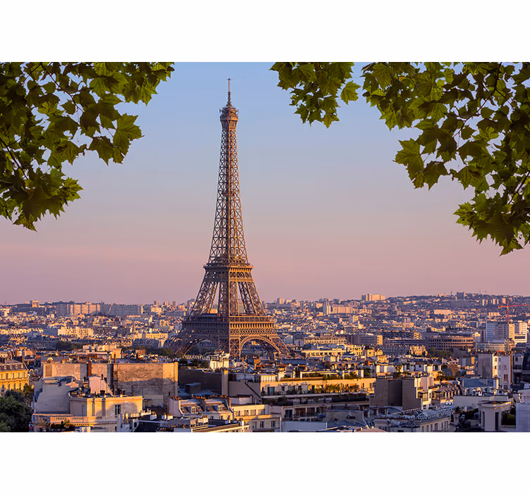 Tapisserie paris vue sur la tour eiffel - TenStickers