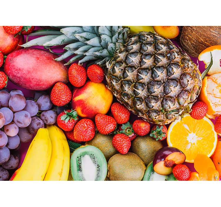 Tapisserie fleur méli-mélo de fruits éclatants - TenStickers