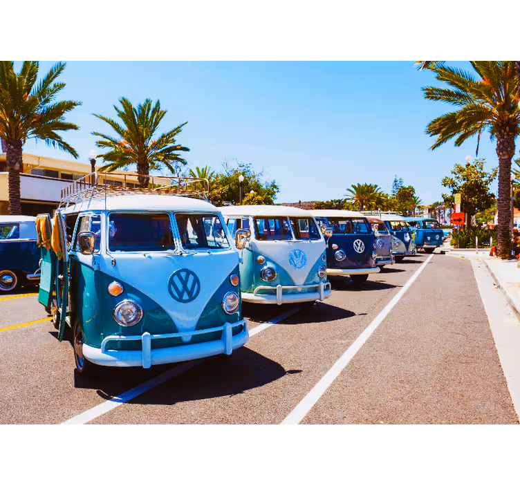 Tapisserie véhicules combi volkswagen classiques - TenStickers