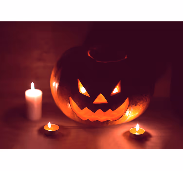 Tapisserie halloween citrouille effrayante qui brille - TenStickers