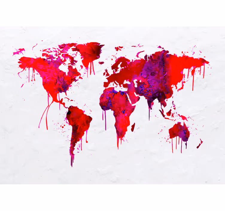 Tapisserie carte du monde carte du monde vibrante - TenStickers