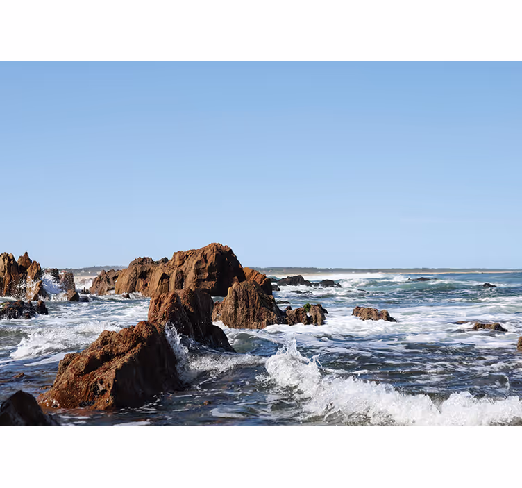 Tapisserie mer vue sur le rivage rocheux - TenStickers