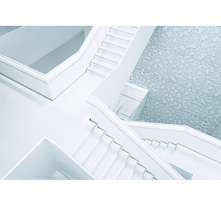Tapisserie abstraite escaliers architecturaux modernes - TenStickers
