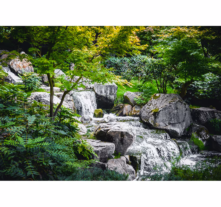 Tapisserie nature ruisseau de pierres - TenStickers