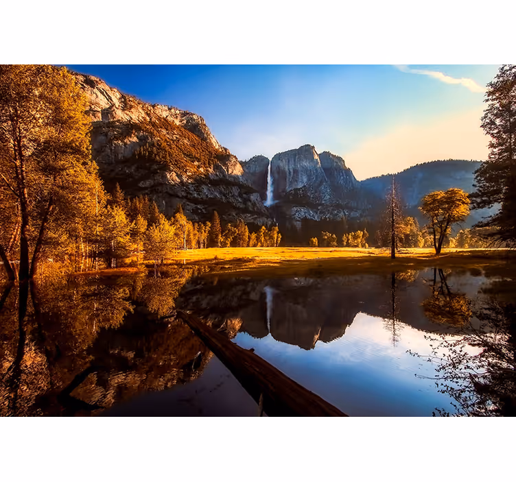 Tapisserie paysage reflet serein des montagnes - TenStickers