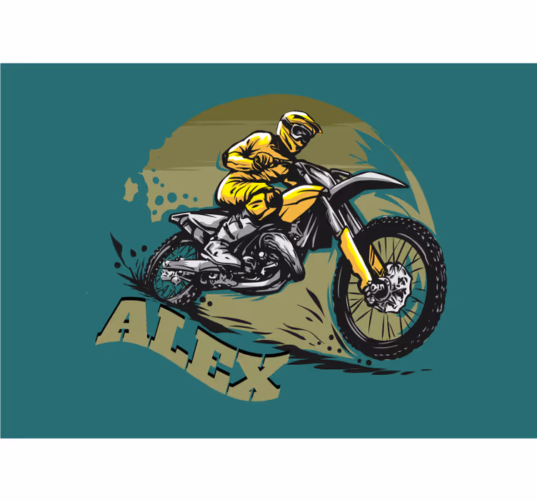 Tapisserie véhicules motocross pilote en action - TenStickers