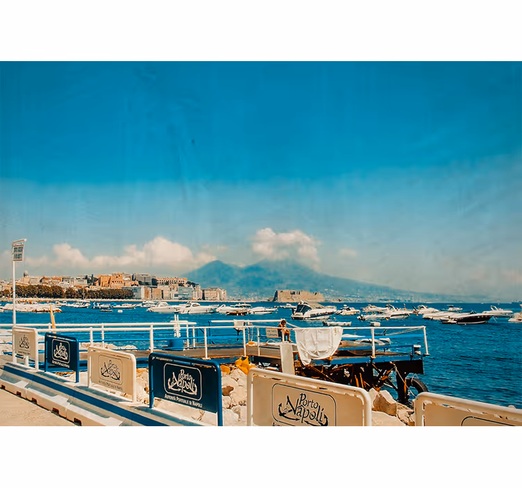Tapisserie villes et pays perspective balnéaire de naples - TenStickers