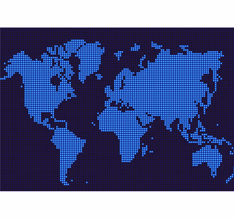 Tapisserie carte du monde carte du monde en pixels - TenStickers
