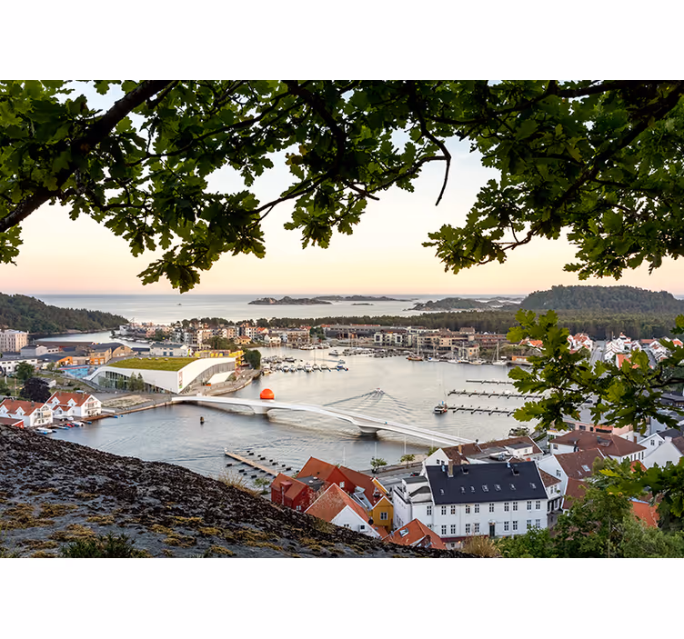 Tapisserie villes et pays vue côtière charmante - TenStickers