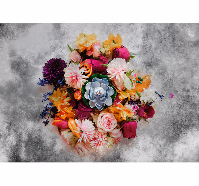Tapisserie fleur composition florale colorée - TenStickers