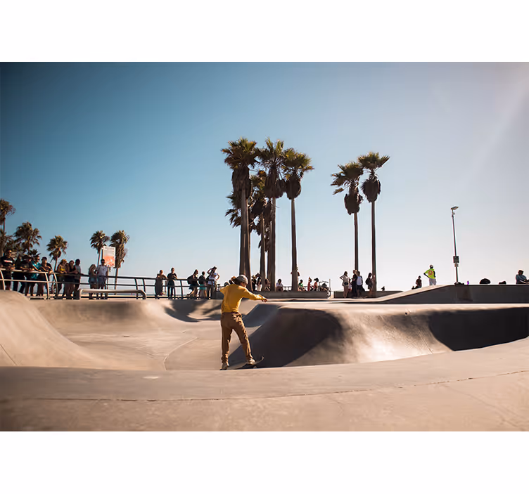 Tapisserie villes et pays skateboard par l'océan - TenStickers