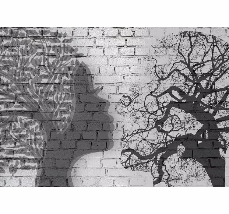 Tapisserie art silhouette de femme - TenStickers
