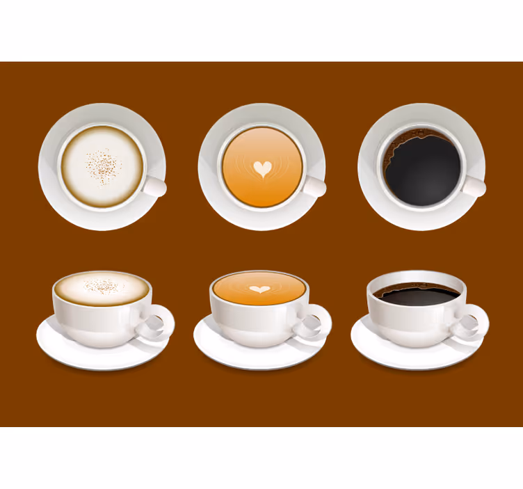 Tapisserie phrase modèles de tasses à café - TenStickers