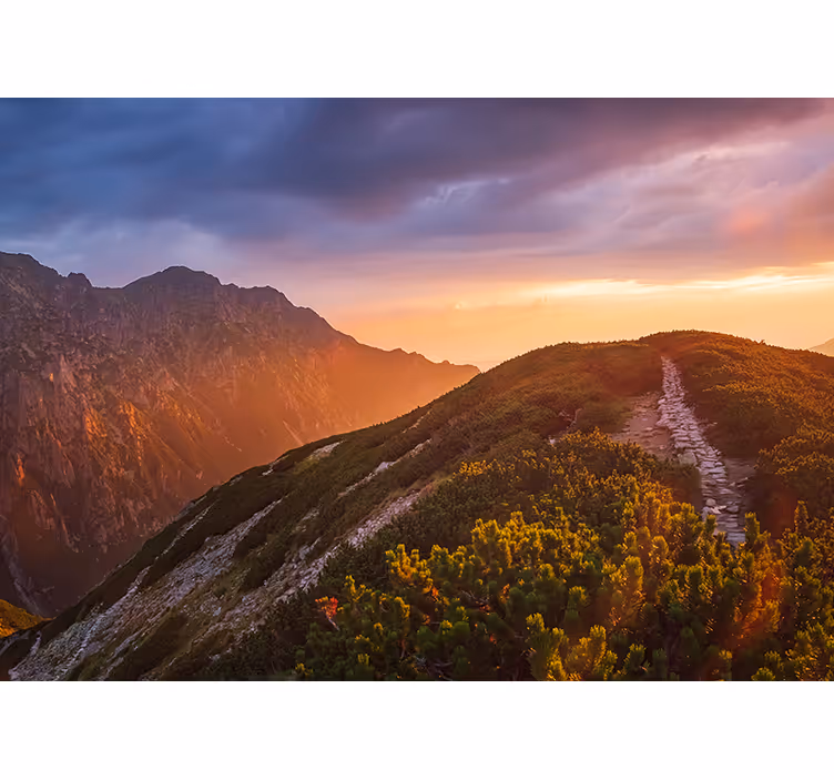 Tapisserie montagne crépuscule de la vaste montagne - TenStickers