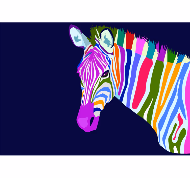 Tapisserie animaux zèbre multicolore - TenStickers