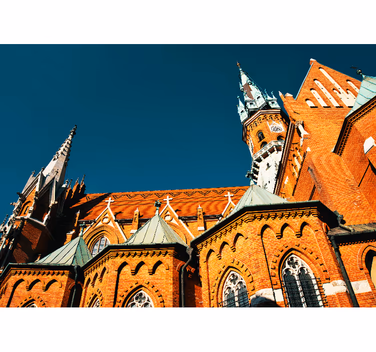 Tapisserie villes et pays architecture en brique rouge - TenStickers