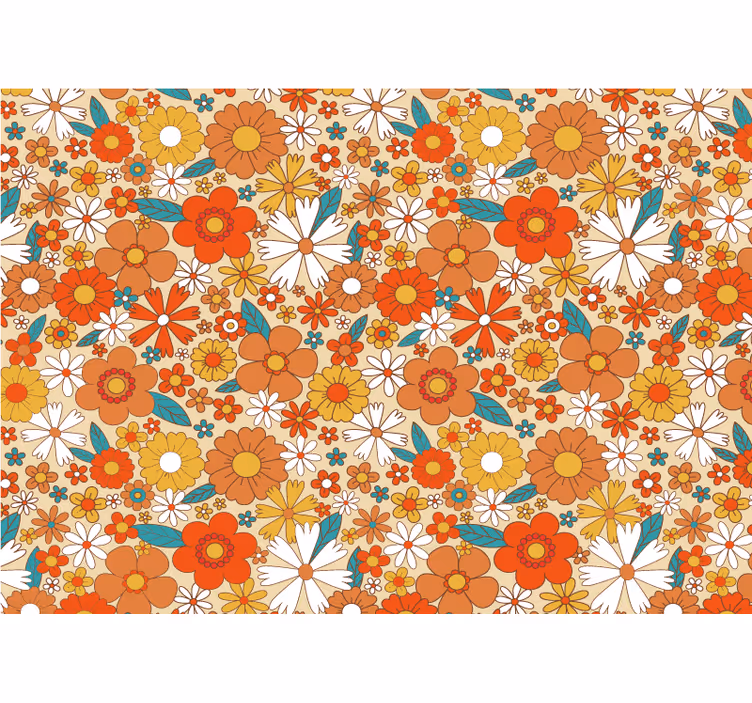 Tapisserie fleur motif floral vibrant - TenStickers