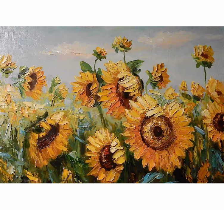 Tapisserie fleur champ de tournesols florissants - TenStickers