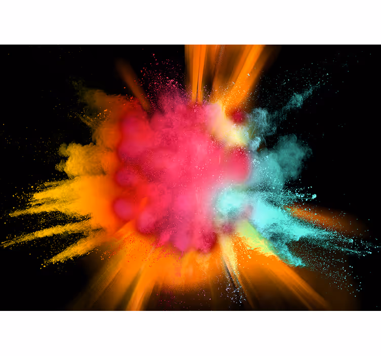 Tapisserie abstraite explosion de poudre colorée - TenStickers