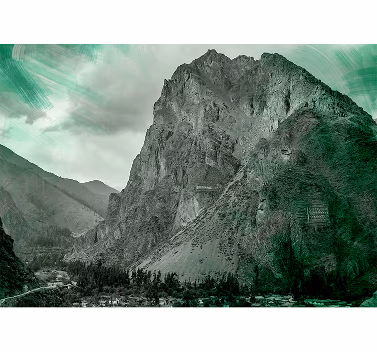 Tapisserie montagne montagnes vertes majestueuses - TenStickers