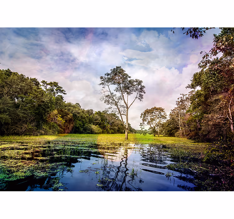 Tapisserie paysage scène de nature paisible - TenStickers