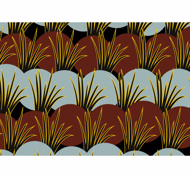 Tapisserie nature motifs d'herbe stylisés - TenStickers