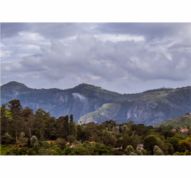 Tapisserie paysage vue de montagne sereine - TenStickers