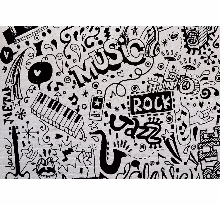 Tapisserie musique œuvre d'art vibrations musicales - TenStickers