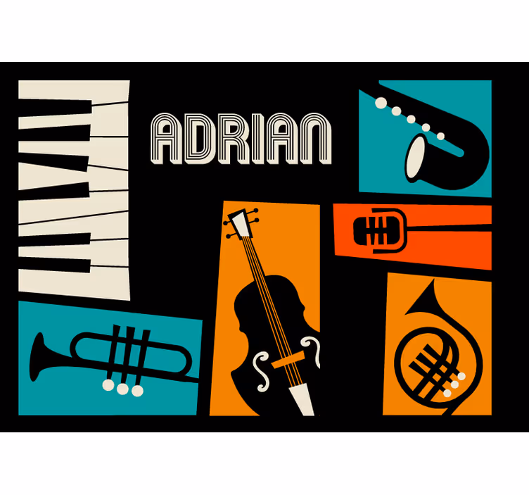 Tapisserie musique instruments de musique vibrants - TenStickers