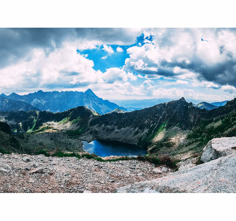 Tapisserie paysage grand lac de montagne - TenStickers
