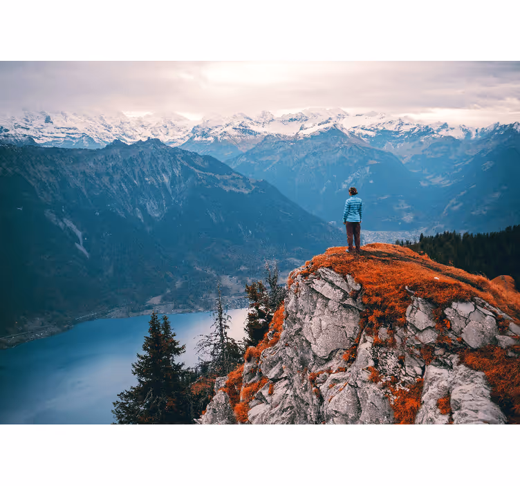 Tapisserie paysage sérénité vue montagne - TenStickers