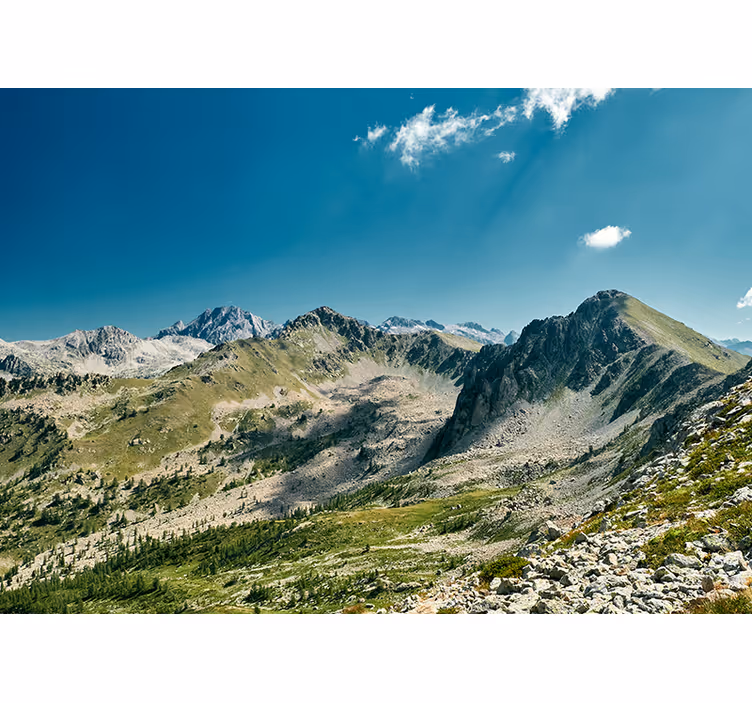 Tapisserie paysage vue sur la grande chaîne de montagnes - TenStickers