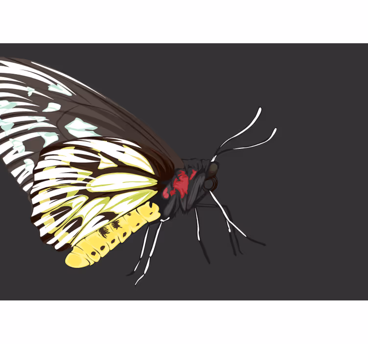 Tapisserie fleur motif papillon jaune - TenStickers