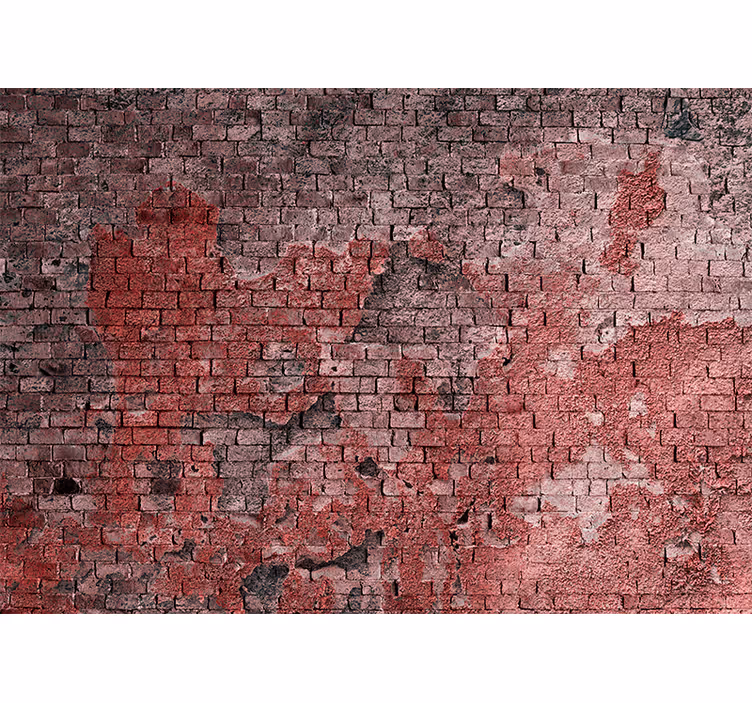 Tapisserie brique surface rouge texturée - TenStickers