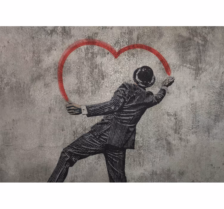 Tapisserie amour dessinateur élégant cœur - TenStickers