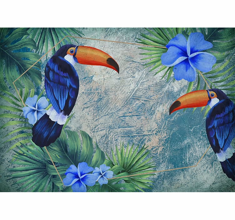 Tapisserie animaux toucan tropical duo - TenStickers