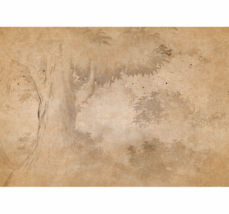 Tapisserie nature silhouette d'arbre en fond - TenStickers