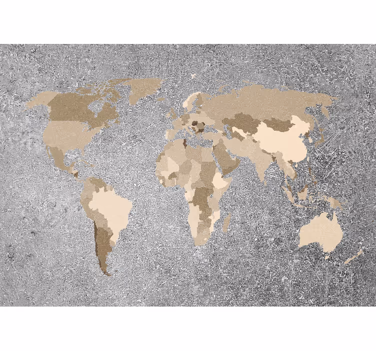Tapisserie carte du monde carte des continents - TenStickers