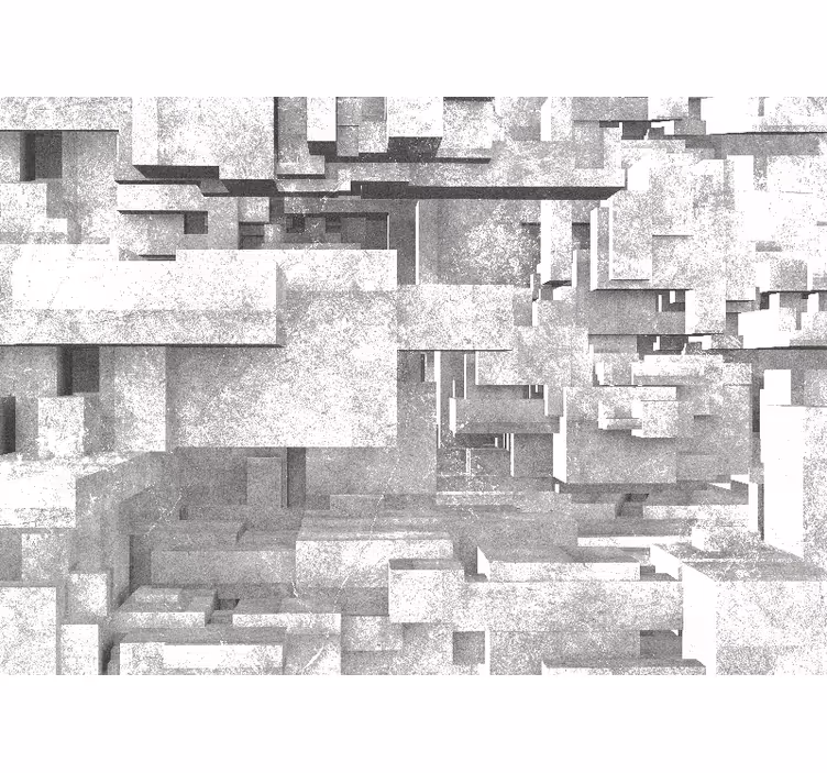 Tapisserie abstraite couches de structures géométriques - TenStickers