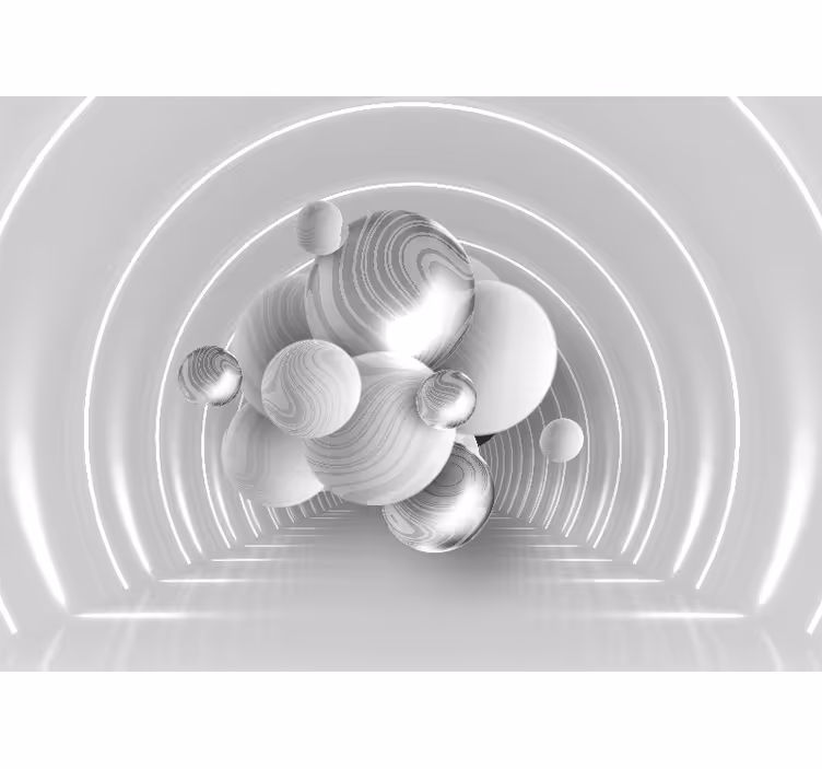 Tapisserie 3d formes circulaires flottantes - TenStickers